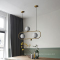Lustres et lampes nordiques modernes en métal doré lampe à suspension boule de verre d&#39;hôtel